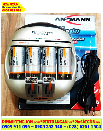 Ansman Energy 8Plus, Kèm sẳn 6 Pin (4 Pin sạc Camelion NH-D2500BP2 và 2 Pin sạc Camelion NH-9V200BP1)